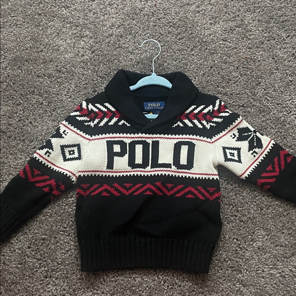 Polo by Ralph Lauren Black and Red Knit Sweater